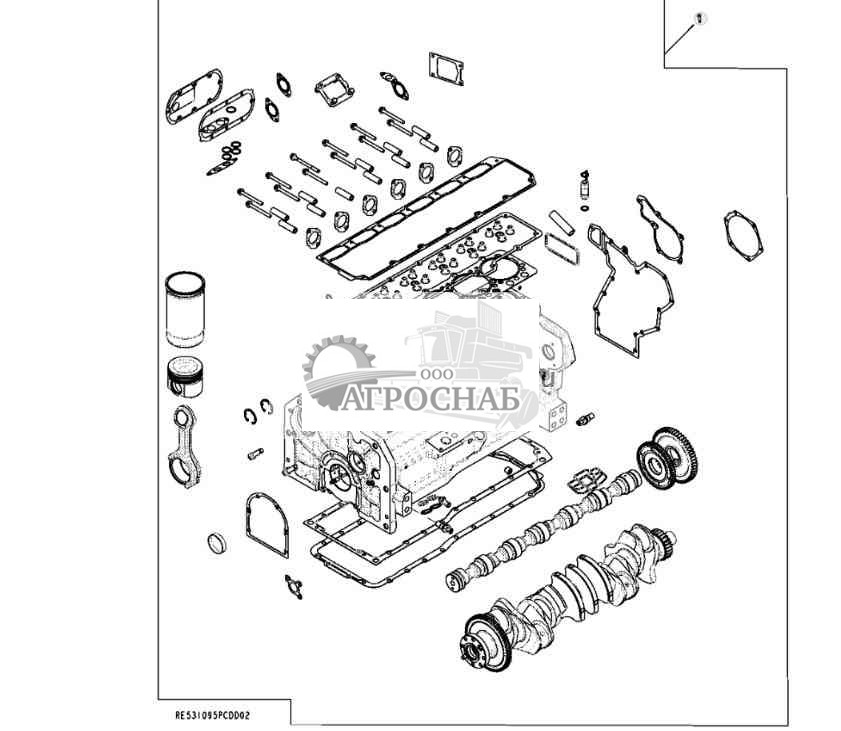 9901 Узел укороченного блока цилиндров двигателя 